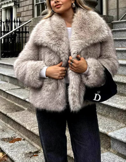 Women’s Winter Plush Coat – Elegant Versatile Jacket